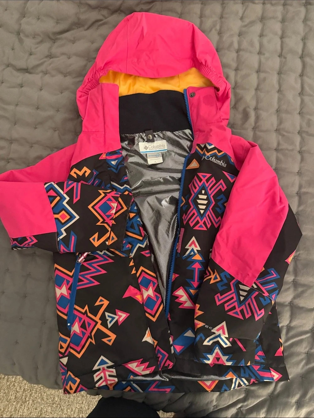 Columbia Kids Pink & Black Geometric Winter Jacket